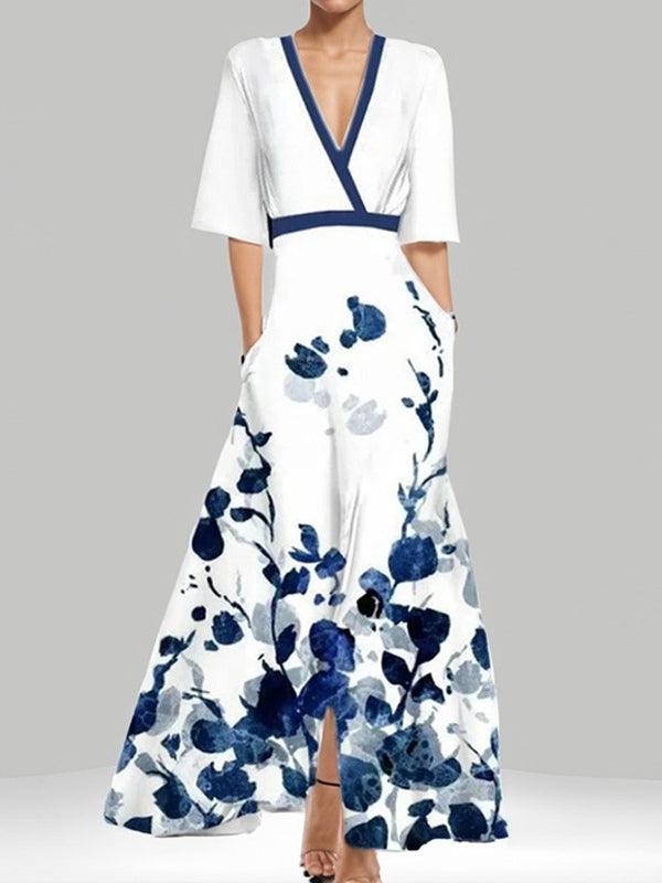 Chic Mid-Length Sleeve Maxi Dress