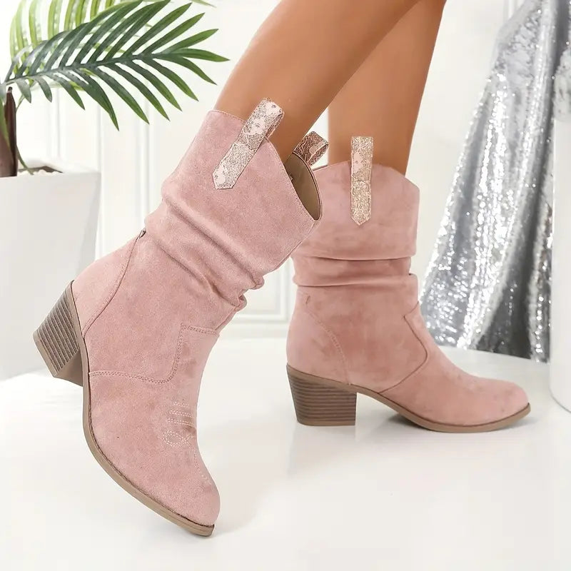 Retro Western Cowboy Ankle Boots with Tassels