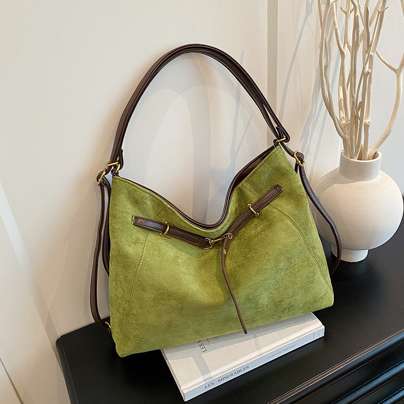 Elegant Vintage Suede Multi-Functional Shoulder and Crossbody Bag