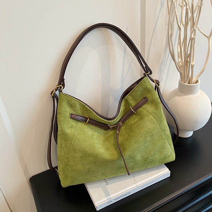 Elegant Vintage Suede Multi-Functional Shoulder and Crossbody Bag