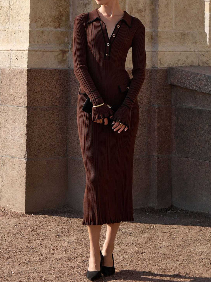 Chic Maxi Dress in Contrast Colors Inspired by Chanel