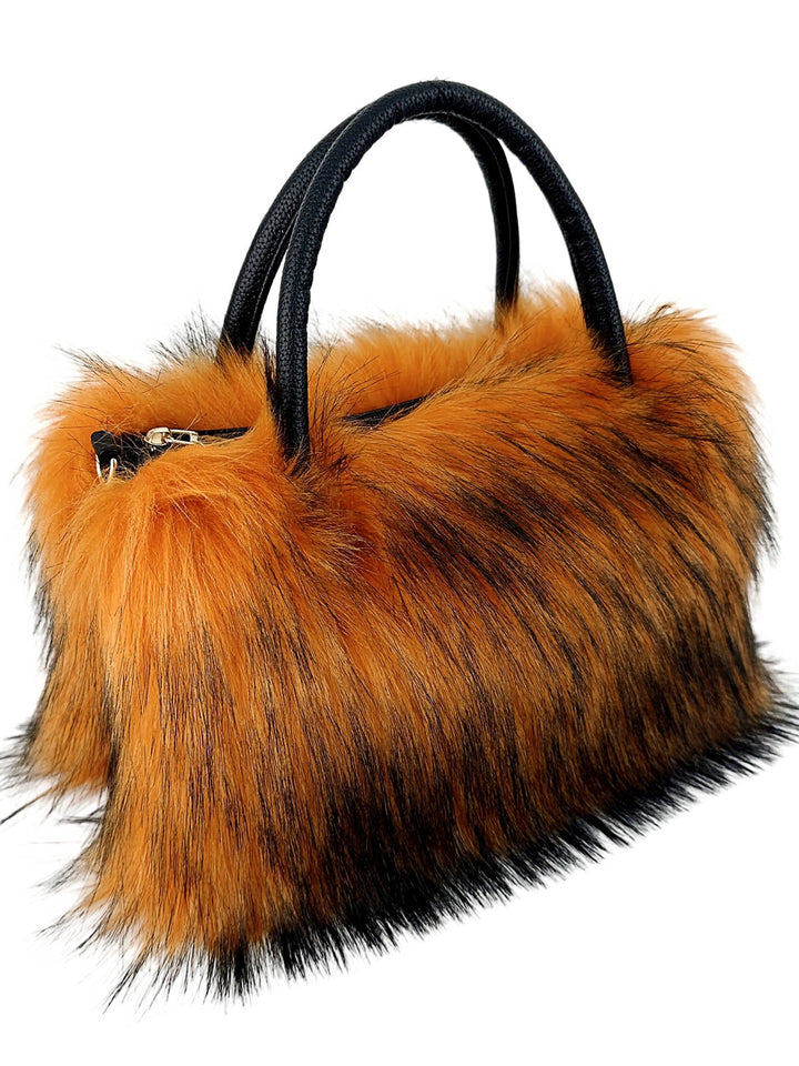 Chic Faux Fur Crossbody Bag with Trendy Chain Strap