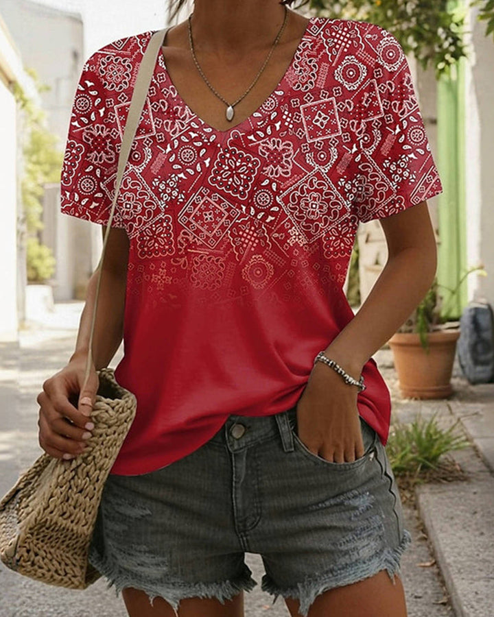 Graphic V-Neck Tee