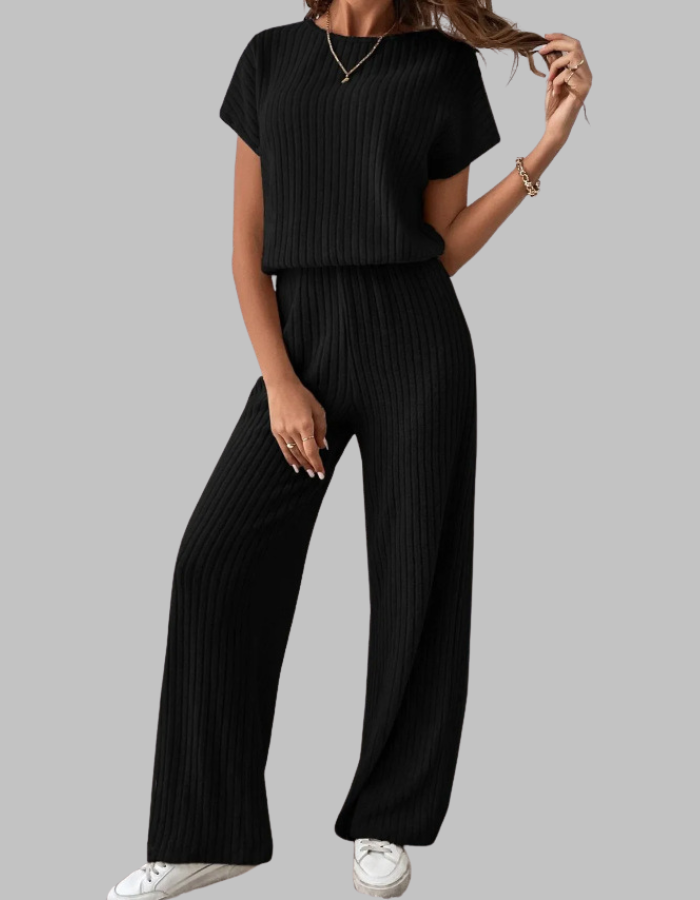 MAGGIE™ - Relaxed Short Sleeve Top and Pants Ensemble