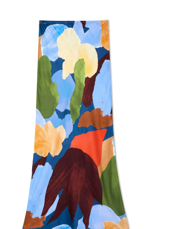 חצאית עם הדפס גיאומטרי מופשט