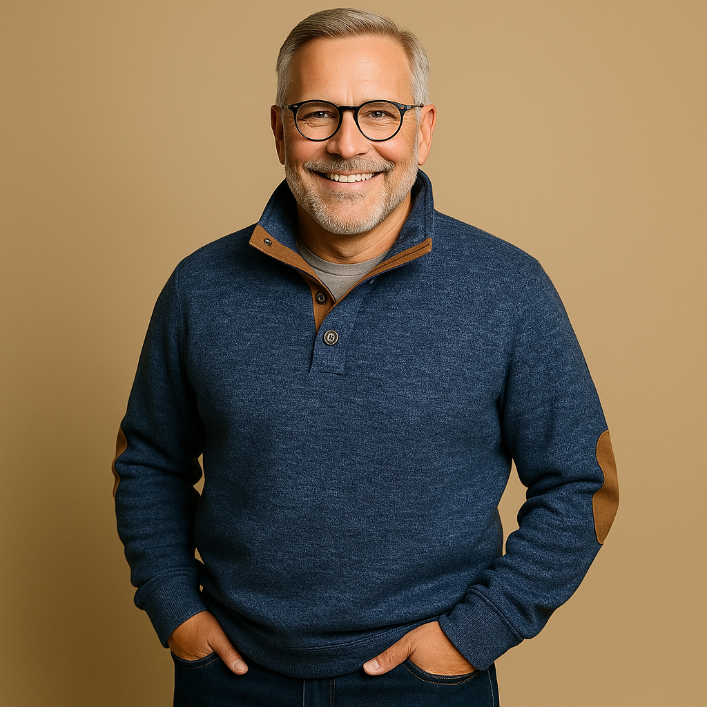 תמר מצב | סוודר קלאסי עם רוכסן חצי