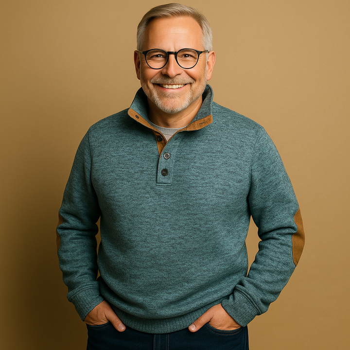 תמר מצב | סוודר קלאסי עם רוכסן חצי