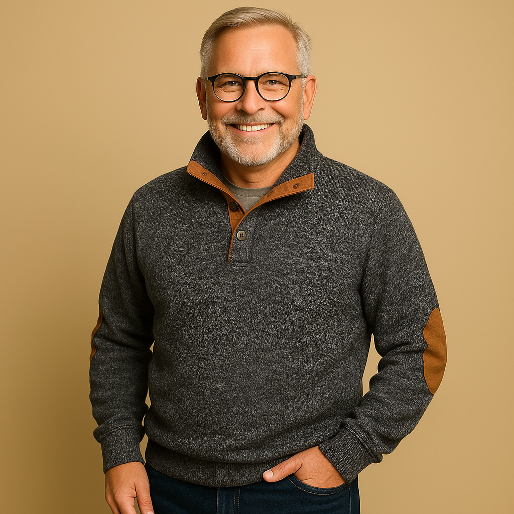 תמר מצב | סוודר קלאסי עם רוכסן חצי