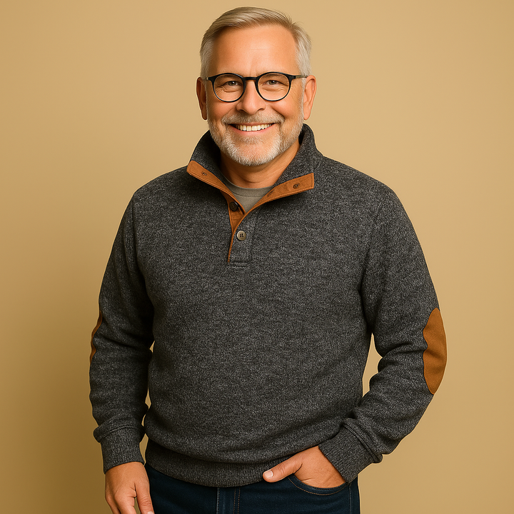 תמר מצב | סוודר קלאסי עם רוכסן חצי