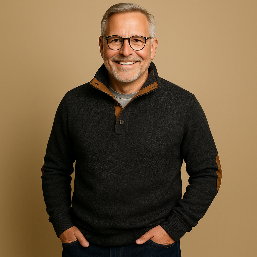 תמר מצב | סוודר קלאסי עם רוכסן חצי