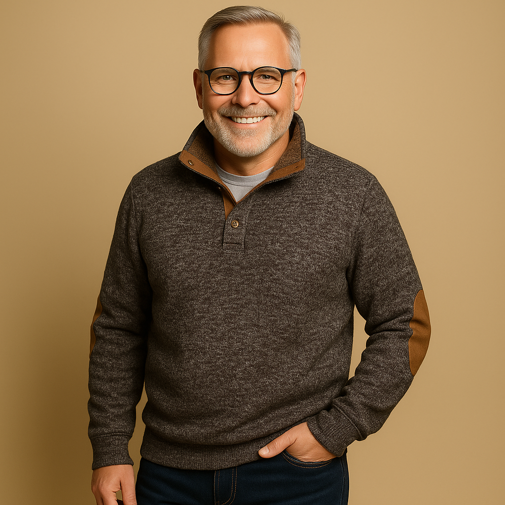 תמר מצב | סוודר קלאסי עם רוכסן חצי