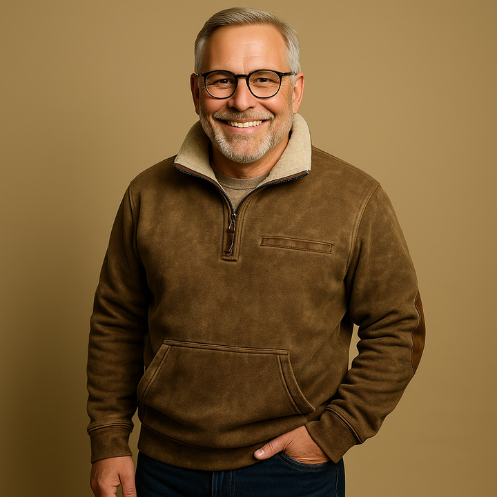 תמר מצב | סוודר קלאסי עם חצי רוכסן