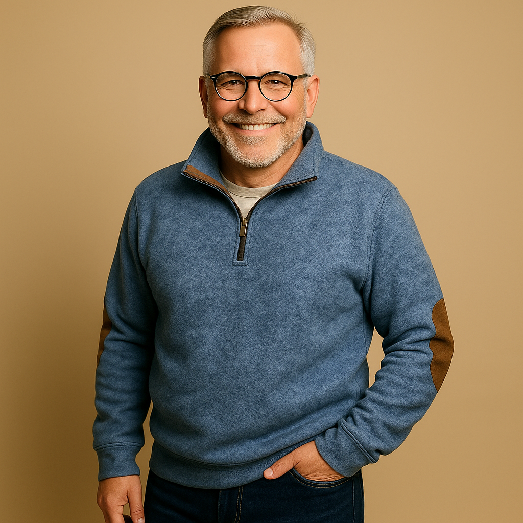 תמר מצב | סוודר קלסי עם חצי רוכסן