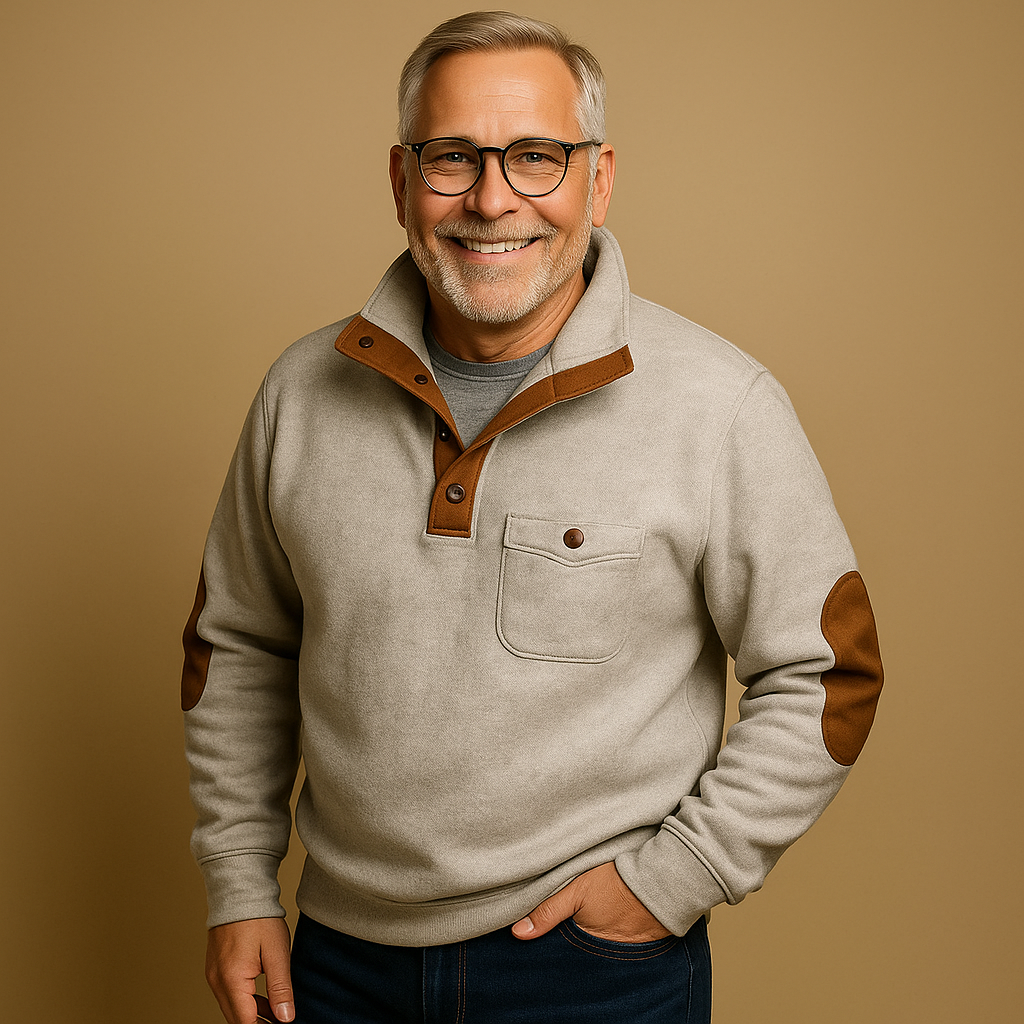 תמר מצב | סוודר קלסי עם חצי רוכסן