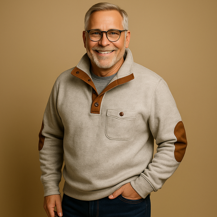 תמר מצב | סוודר קלסי עם חצי רוכסן