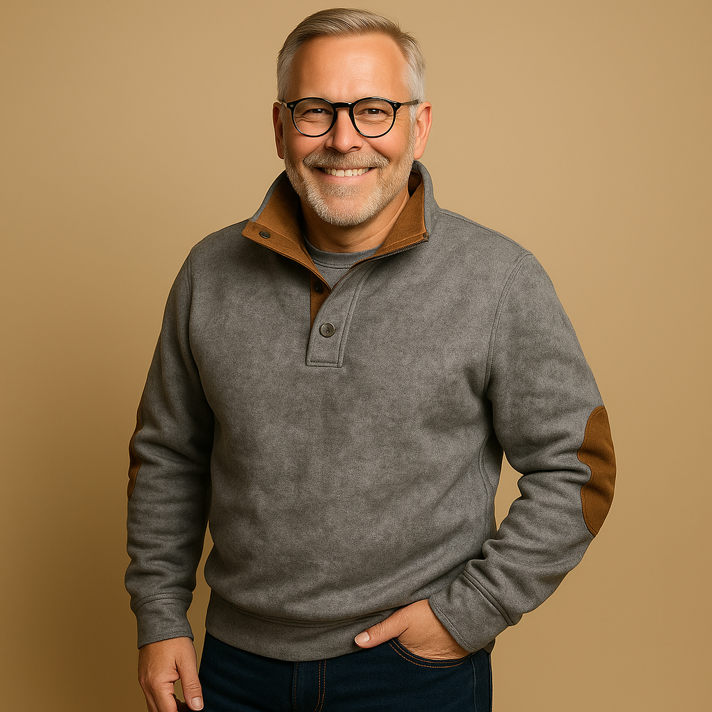 תמר מצב | סוודר קלסי עם חצי רוכסן