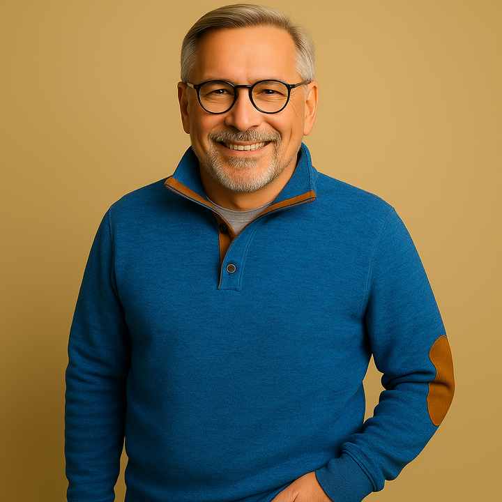 תמר מצב | סוודר קלאסי עם רוכסן חצי