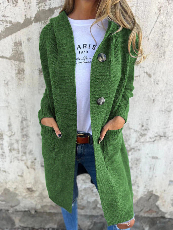 Yasmine – Hooded Long Knit Cardigan