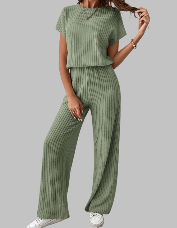 MAGGIE™ - Relaxed Short Sleeve Top and Pants Ensemble