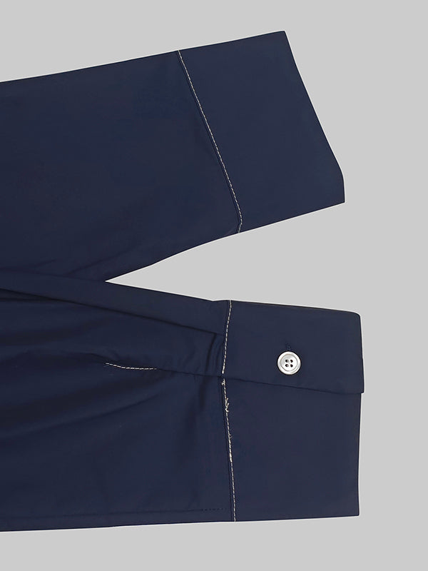 Solid Color Midi Dress with Long Sleeves, Loose Fit, Buttoned Pockets, and Lapel Collar