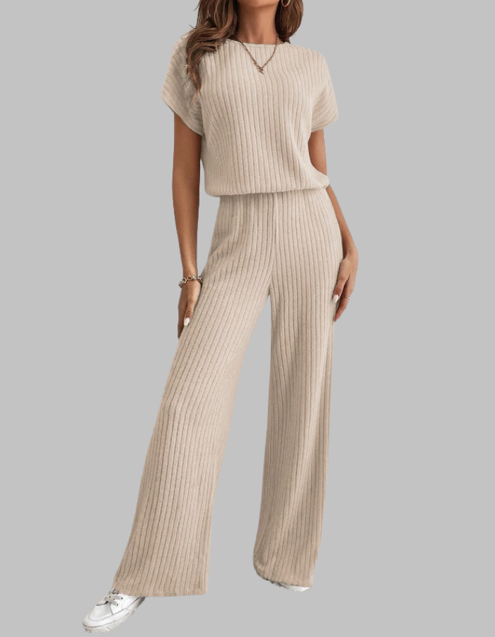 MAGGIE™ - Relaxed Short Sleeve Top and Pants Ensemble