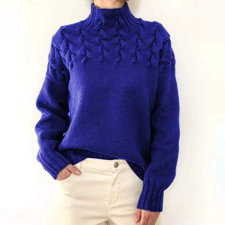 Solid Color Casual Turtleneck Sweater