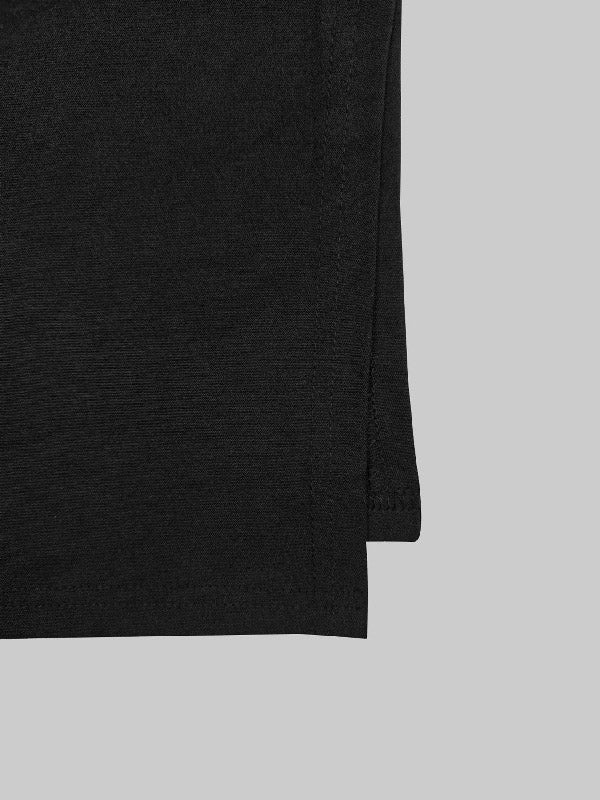 One-Shoulder Blouse with Batwing Sleeves - Loose Fit, Asymmetric Solid Color Top