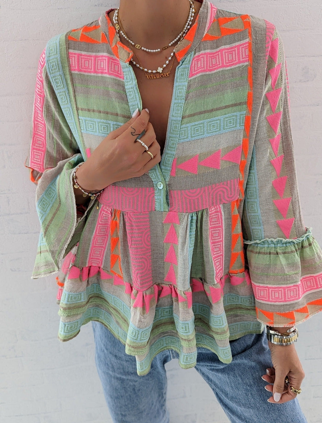 סירניה - טופ מודפס בוהו 