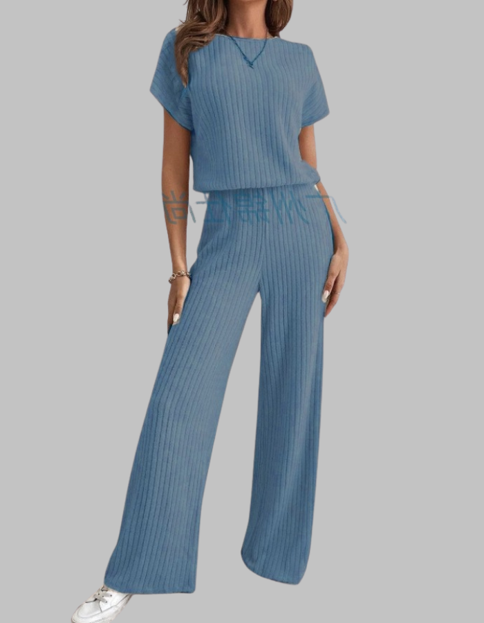 MAGGIE™ - Relaxed Short Sleeve Top and Pants Ensemble