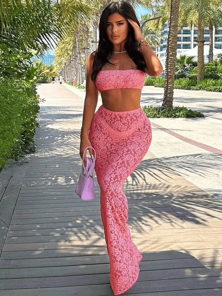 Lace Maxi Set: Mira Two-Piece Ensemble