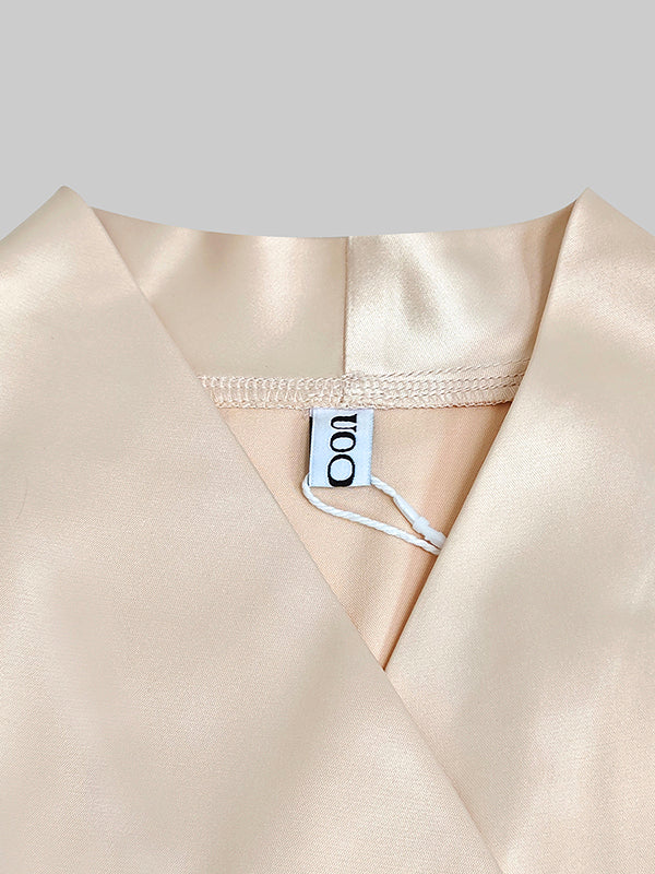 V-Neck Button-Up Vest Top with Cap Sleeves in Solid Color