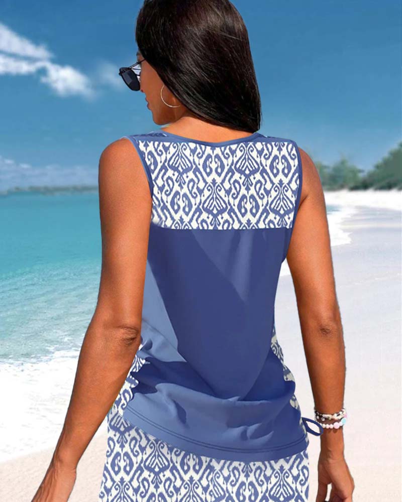 Sylvia Geometric Print Tankini