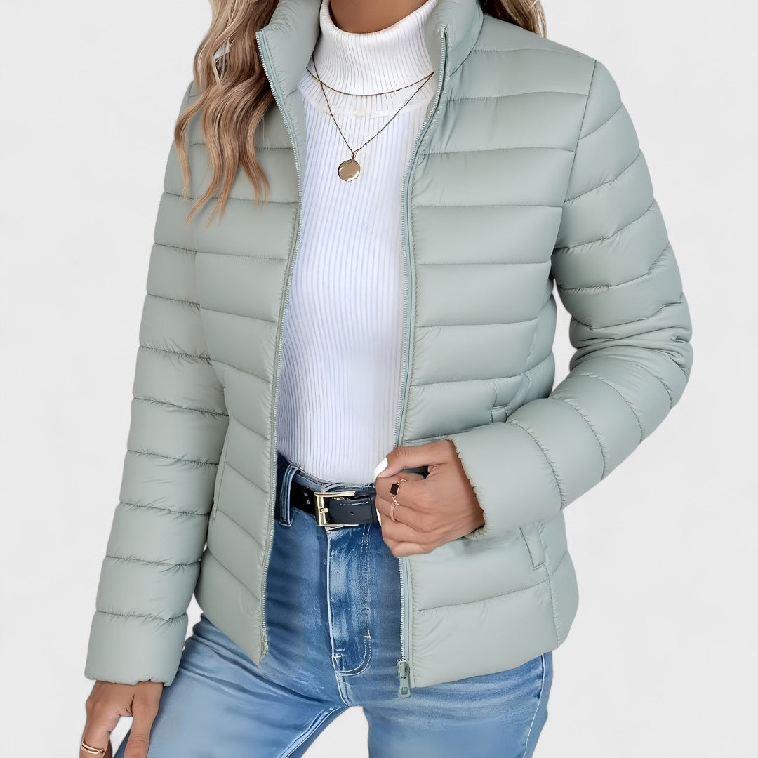 Philipa - Sophisticated Long Coat with Elevated Collar
