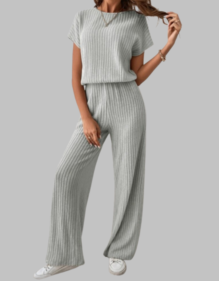 MAGGIE™ - Relaxed Short Sleeve Top and Pants Ensemble