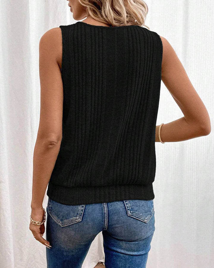 Textured Square Neck Tank Top