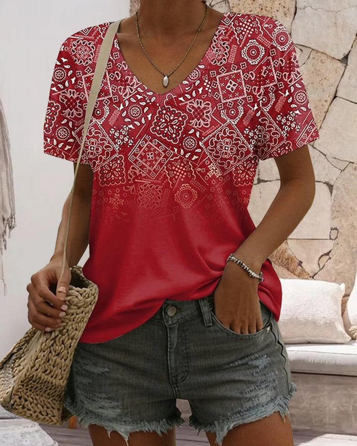Graphic V-Neck Tee