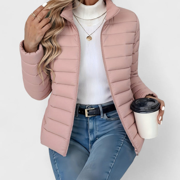 Philipa - Sophisticated Long Coat with Elevated Collar