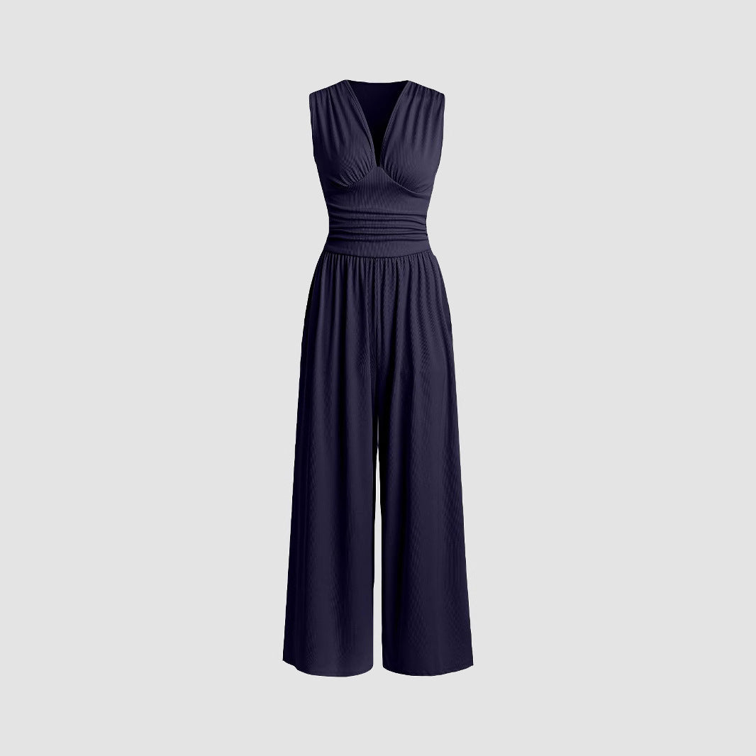 MARLOWE™ – Chic Ruched Casual Jumpsuit