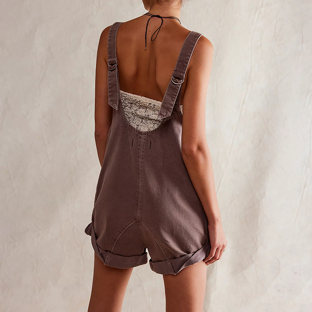 IVYLI™ - Stylish Sleeveless Denim Romper with a Casual Fit