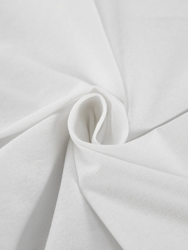 סט שני חלקים של חולצה ומכנסיים קצרים מכותנה-פשתן בצבע אחיד