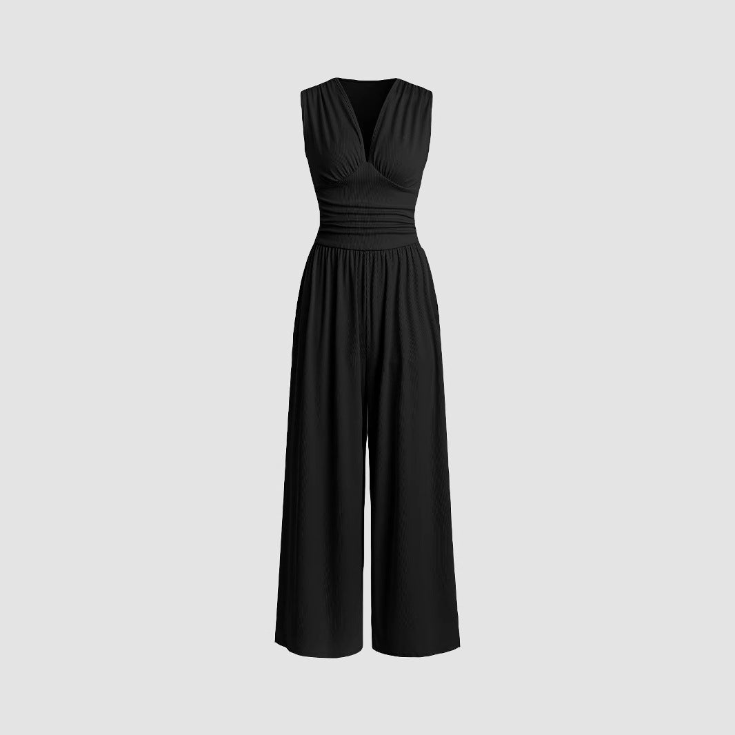 MARLOWE™ – Chic Ruched Casual Jumpsuit