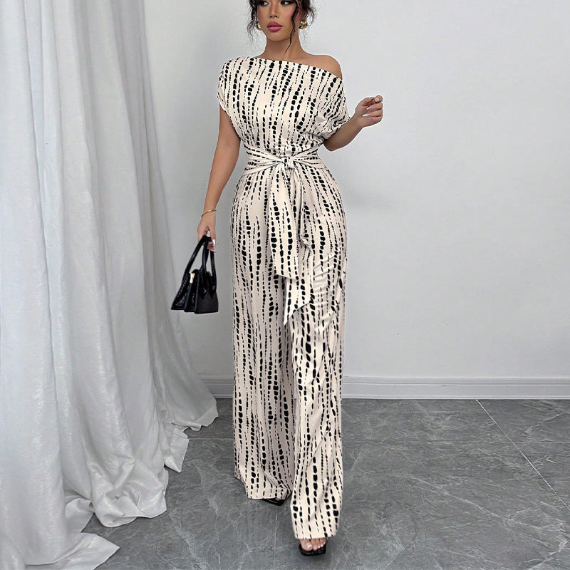 KENDI™ - Elegant Wide-Leg Jumpsuit with Asymmetrical Straps