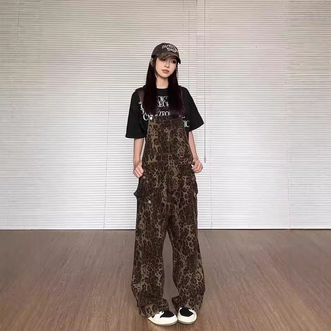 אוברול רחב עם הדפס נמר וינטג' של LUNTIAN™