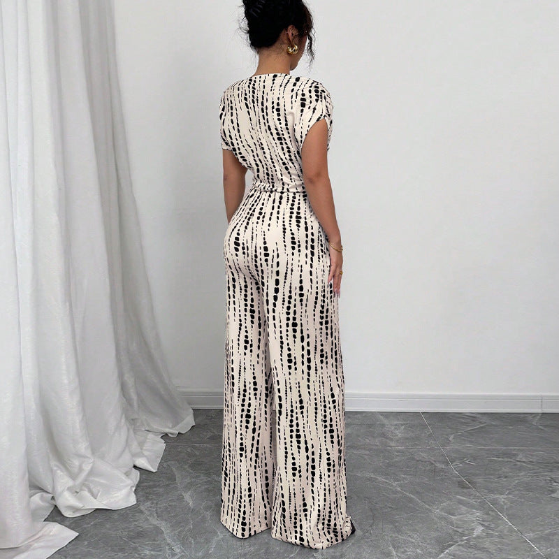 KENDI™ - Elegant Wide-Leg Jumpsuit with Asymmetrical Straps