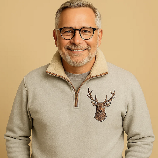 תמר מצב | סוודר קלאסי עם רוכסן חצי