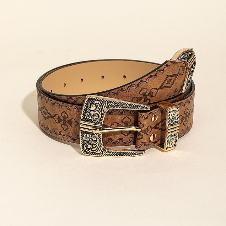 Women's Western-Inspired Fashion Belt with Unique Patterns