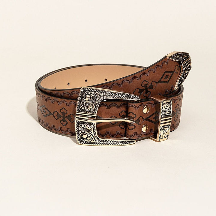 Women's Western-Inspired Fashion Belt with Unique Patterns