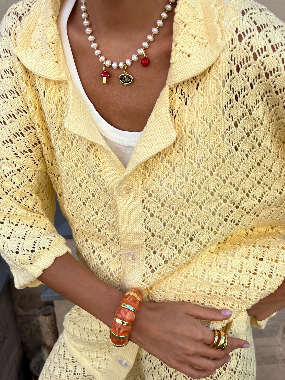 Crochet Knit Shorts Ensemble