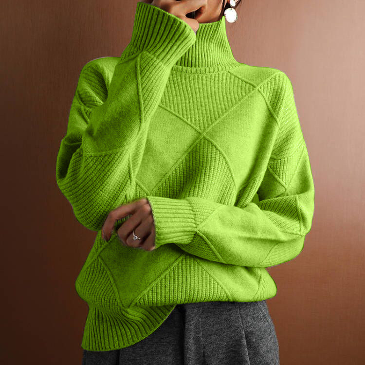 Cozy Loose-Fit Long-Sleeve Turtleneck Sweater for Winter