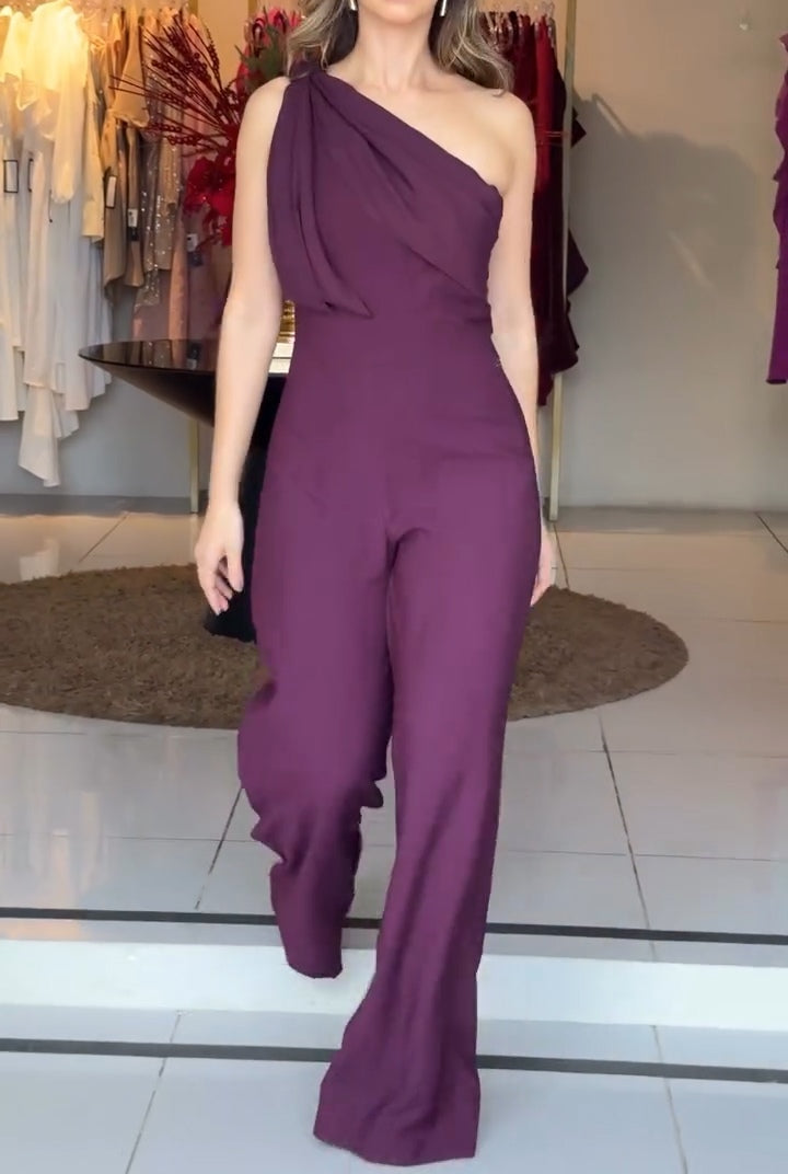 Vibrant Purple One-Shoulder Jumpsuit